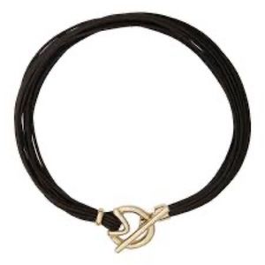 UNOde50 Meeting Point necklace gold/brown 16” NEW